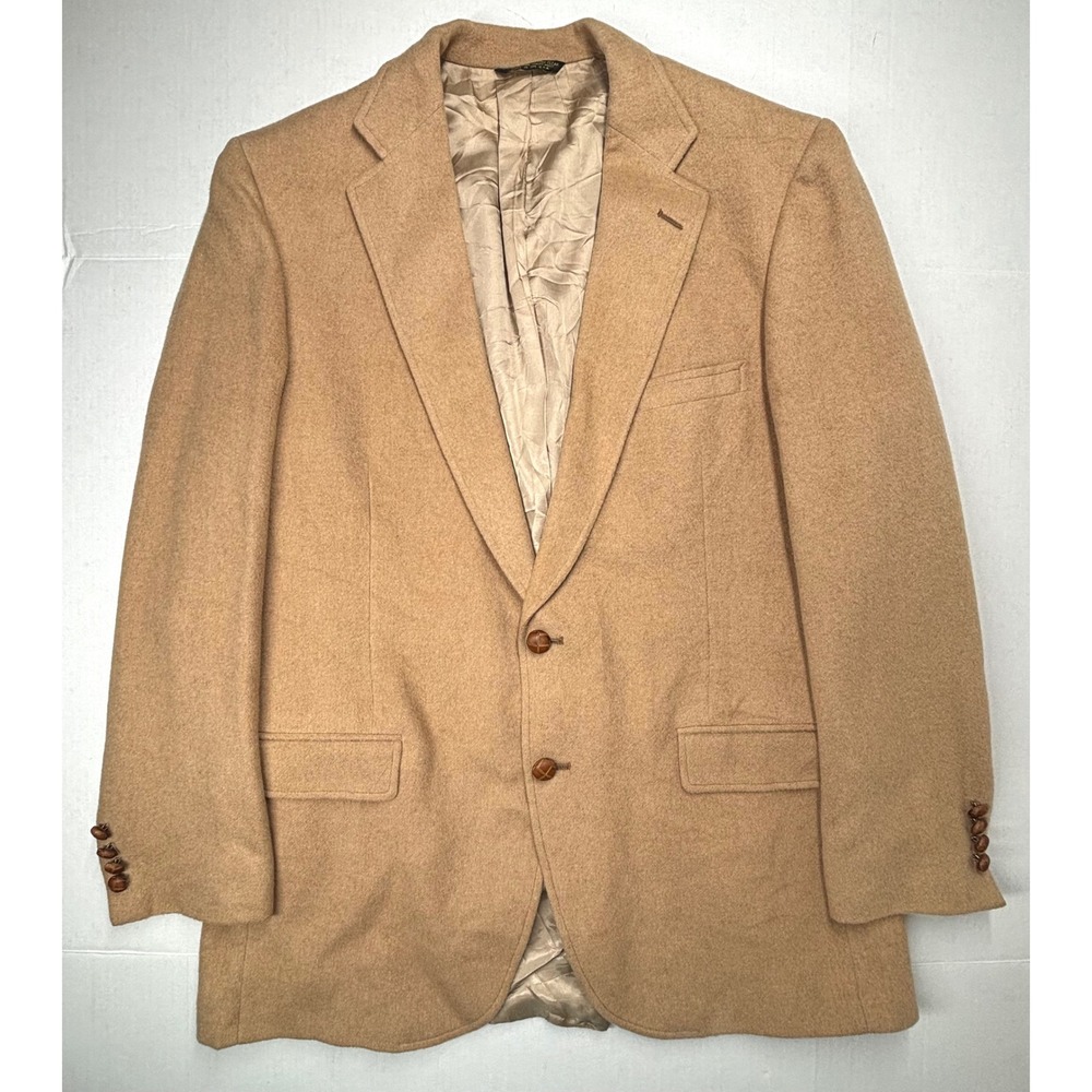 Mens Camel Hair‎ Wool Sports Blazer Coat Men's 44R Two Button Business Racquet